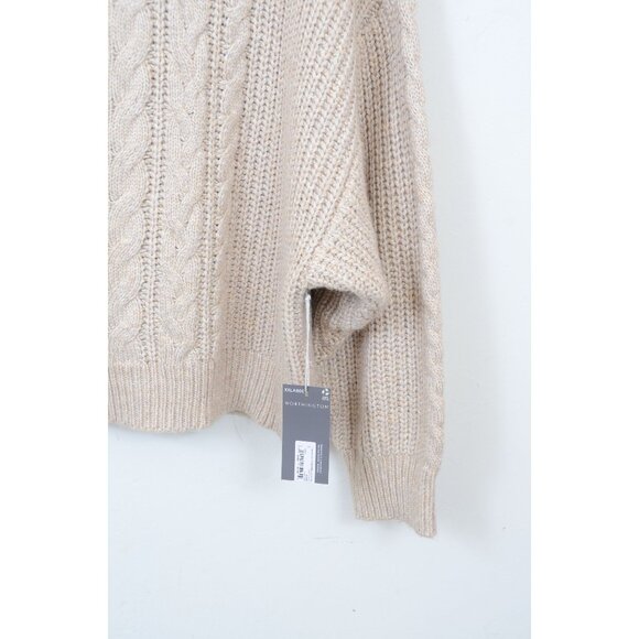 Worthington PLUS XXL Cable Knit Turtleneck Oversized Pullover Sweater Preppy NWT - Picture 2 of 9